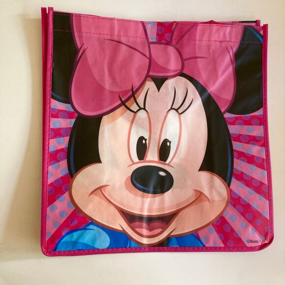 Disney Minnie Mouse Shopper Tote Bag Grocery Beach Shopping Bow Dots Pink - Picture 8 of 9